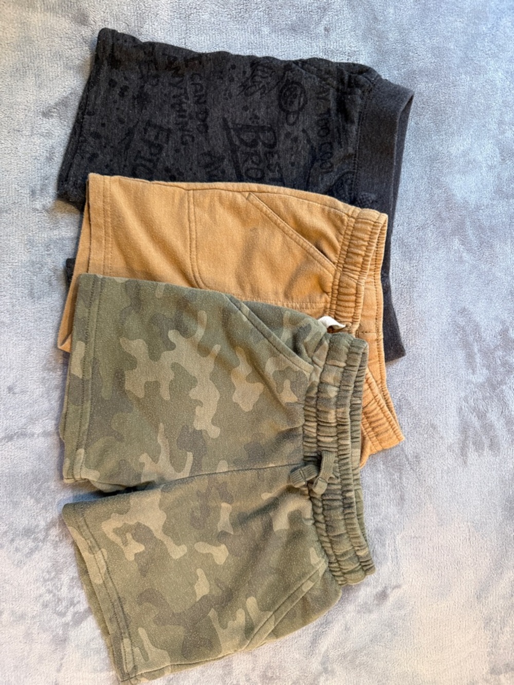 Variety 3-Pack Kids Shorts - Camo, Tan, Black